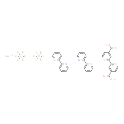 ChemSpider 2D Image | 2-(4-carboxy-2-pyridyl)pyridine-4-carboxylic acid; 2-(2-pyridyl)pyridine; ruthenium(2+); dihexafluorophosphate | C32H24F12N6O4P2Ru