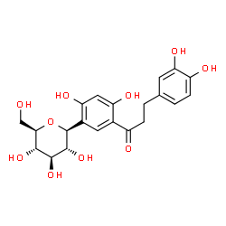 ChemSpider 2D Image | (1S)-1,5-Anhydro-1-{5-[3-(3,4-dihydroxyphenyl)propanoyl]-2,4-dihydroxyphenyl}-D-glucitol | C21H24O10