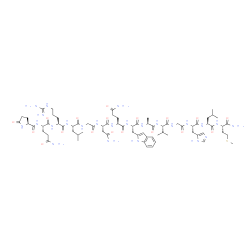 ChemSpider 2D Image | 5-Oxo-L-prolyl-L-glutaminyl-L-arginyl-L-leucylglycyl-L-asparaginyl-L-glutaminyl-3-(1H-indol-2-yl)-L-alanyl-L-alanyl-L-valylglycyl-L-histidyl-L-leucyl-L-methioninamide | C71H110N24O18S