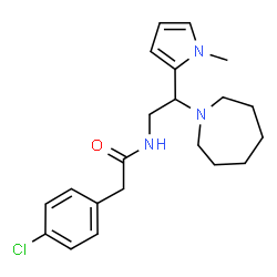 ChemSpider 2D Image | N-[2-(1-Azepanyl)-2-(1-methyl-1H-pyrrol-2-yl)ethyl]-2-(4-chlorophenyl)acetamide | C21H28ClN3O