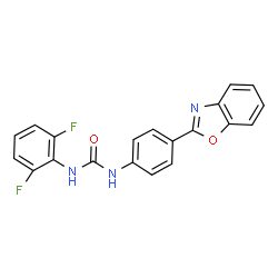 ChemSpider 2D Image | 1-[4-(1,3-Benzoxazol-2-yl)phenyl]-3-(2,6-difluorophenyl)urea | C20H13F2N3O2