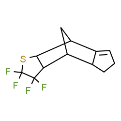 ChemSpider 2D Image | 4,4,5,5-Tetrafluoro-3-thiatetracyclo[5.5.1.0~2,6~.0~8,12~]tridec-11-ene | C12H12F4S