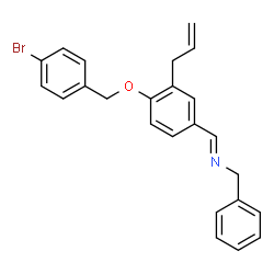 ChemSpider 2D Image | (E)-1-{3-Allyl-4-[(4-bromobenzyl)oxy]phenyl}-N-benzylmethanimine | C24H22BrNO