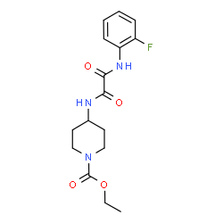 ChemSpider 2D Image | Ethyl 4-({[(2-fluorophenyl)amino](oxo)acetyl}amino)-1-piperidinecarboxylate | C16H20FN3O4