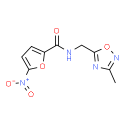ChemSpider 2D Image | N-[(3-Methyl-1,2,4-oxadiazol-5-yl)methyl]-5-nitro-2-furamide | C9H8N4O5