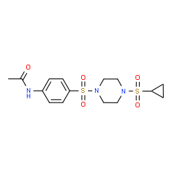 ChemSpider 2D Image | N-(4-{[4-(Cyclopropylsulfonyl)-1-piperazinyl]sulfonyl}phenyl)acetamide | C15H21N3O5S2