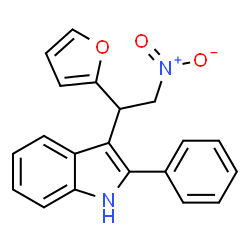 ChemSpider 2D Image | 3-[1-(2-Furyl)-2-nitroethyl]-2-phenyl-1H-indole | C20H16N2O3