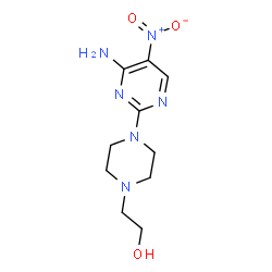 ChemSpider 2D Image | 2-[4-(4-amino-5-nitro-pyrimidin-2-yl)piperazin-1-yl]ethanol | C10H16N6O3