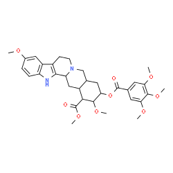 ChemSpider 2D Image | Methyl 10,17-dimethoxy-18-[(3,4,5-trimethoxybenzoyl)oxy]yohimban-16-carboxylate | C33H40N2O9