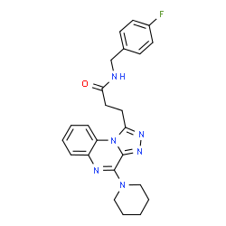ChemSpider 2D Image | N-(4-Fluorobenzyl)-3-[4-(1-piperidinyl)[1,2,4]triazolo[4,3-a]quinoxalin-1-yl]propanamide | C24H25FN6O