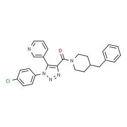 ChemSpider 2D Image | (4-Benzyl-1-piperidinyl)[1-(4-chlorophenyl)-5-(3-pyridinyl)-1H-1,2,3-triazol-4-yl]methanone | C26H24ClN5O