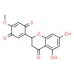 ChemSpider 2D Image | p-Benzoquinone, 2-(5,7-dihydroxy-4-oxo-2-chromanyl)- 5-methoxy- | C16H12O7