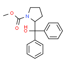 ChemSpider 2D Image | Methyl 2-[hydroxy(diphenyl)methyl]-1-pyrrolidinecarboxylate | C19H21NO3