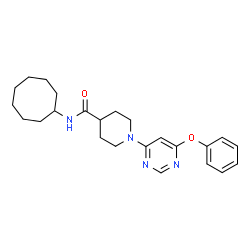 ChemSpider 2D Image | N-Cyclooctyl-1-(6-phenoxy-4-pyrimidinyl)-4-piperidinecarboxamide | C24H32N4O2