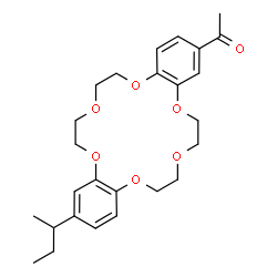 ChemSpider 2D Image | 1-(13-sec-Butyl-6,7,9,10,17,18,20,21-octahydrodibenzo[b,k][1,4,7,10,13,16]hexaoxacyclooctadecin-2-yl)ethanone | C26H34O7
