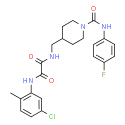ChemSpider 2D Image | N-(5-Chloro-2-methylphenyl)-N'-({1-[(4-fluorophenyl)carbamoyl]-4-piperidinyl}methyl)ethanediamide | C22H24ClFN4O3