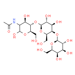 ChemSpider 2D Image | beta-D-Galactopyranosyl-(1->4)-beta-D-galactopyranosyl-(1->4)-(2xi)-2-acetamido-2-deoxy-D-arabino-hexopyranose | C20H35NO16