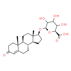 ChemSpider 2D Image | (17beta)-3-Oxoandrost-4-en-17-yl beta-D-glycero-hexopyranosiduronic acid | C25H36O8