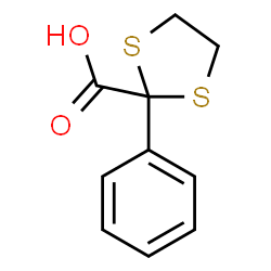 ChemSpider 2D Image | 2-Phenyl-1,3-dithiolane-2-carboxylic acid | C10H10O2S2