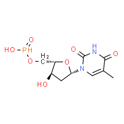 ChemSpider 2D Image | 1-{2-Deoxy-5-O-[hydroxy(oxido)phosphoranyl]-beta-L-erythro-pentofuranosyl}-5-methyl-2,4(1H,3H)-pyrimidinedione | C10H15N2O7P