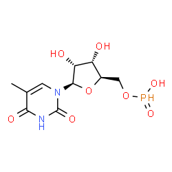 ChemSpider 2D Image | 5'-O-[Hydroxy(oxido)phosphoranyl]-5-methyluridine | C10H15N2O8P