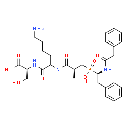 ChemSpider 2D Image | N~2~-[(2S)-3-(Hydroxy{(1R)-2-phenyl-1-[(phenylacetyl)amino]ethyl}phosphoryl)-2-methylpropanoyl]lysyl-D-serine | C29H41N4O8P