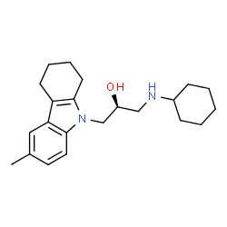 ChemSpider 2D Image | 1-(CYCLOHEXYLAMINO)-3-(6-METHYL-3,4-DIHYDRO-1H-CARBAZOL-9(2H)-YL)PROPAN-2-OL | C22H32N2O