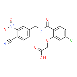 ChemSpider 2D Image | {5-Chloro-2-[(4-cyano-3-nitrobenzyl)carbamoyl]phenoxy}acetic acid | C17H12ClN3O6