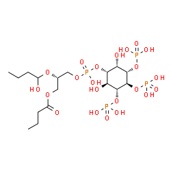 ChemSpider 2D Image | (2S)-3-{[{[(1S,2S,3R,4S,5S,6S)-2,6-Dihydroxy-3,4,5-tris(phosphonooxy)cyclohexyl]oxy}(hydroxy)phosphoryl]oxy}-2-(1-hydroxybutoxy)propyl butyrate | C17H36O22P4