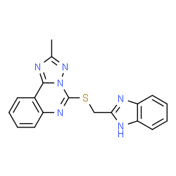 ChemSpider 2D Image | 5-(1h-Benzimidazol-2-Ylmethylsulfanyl)-2-Methyl-[1,2,4]triazolo[1,5-C]quinazoline | C18H14N6S