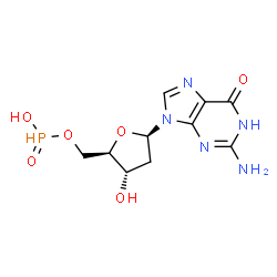ChemSpider 2D Image | 2'-Deoxy-5'-O-[hydroxy(oxido)phosphoranyl]guanosine | C10H14N5O6P