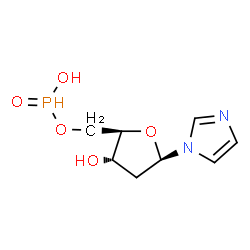 ChemSpider 2D Image | 1-{2-Deoxy-5-O-[hydroxy(oxido)phosphoranyl]-beta-D-erythro-pentofuranosyl}-1H-imidazole | C8H13N2O5P