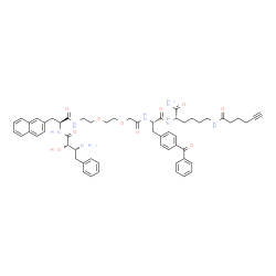 ChemSpider 2D Image | (2S,5S,17S,20S,21R)-21-Amino-5-(4-benzoylbenzyl)-2-[4-(5-hexynoylamino)butyl]-20-hydroxy-17-(2-naphthylmethyl)-4,7,16,19-tetraoxo-22-phenyl-9,12-dioxa-3,6,15,18-tetraazadocosan-1-amide (non-preferred 
name) | C57H67N7O10