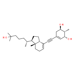ChemSpider 2D Image | (1R,2S,3R,14beta,17beta)-17-[(2R)-6-Hydroxy-6-methyl-2-heptanyl]-2-methyl-9,10-secoestra-4,8-dien-6-yne-1,3-diol | C27H42O3