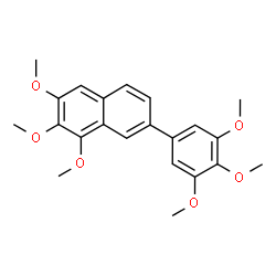 ChemSpider 2D Image | 1,2,3-Trimethoxy-7-(3,4,5-trimethoxyphenyl)naphthalene | C22H24O6