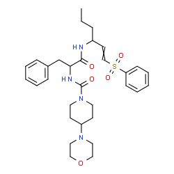 ChemSpider 2D Image | Nalpha-{[4-(4-Morpholinyl)-1-piperidinyl]carbonyl}-N-[1-(phenylsulfonyl)-1-hexen-3-yl]phenylalaninamide | C31H42N4O5S