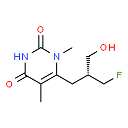 ChemSpider 2D Image | 6-[(2r)-2-(Fluoromethyl)-3-Hydroxy-Propyl]-1,5-Dimethyl-Pyrimidine-2,4-Dione | C10H15FN2O3