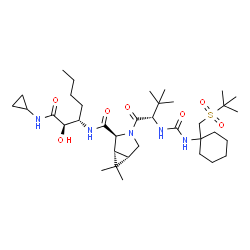 ChemSpider 2D Image | (1r,2s,5s)-3-[n-({1-[(Tert-Butylsulfonyl)methyl]cyclohexyl}carbamoyl)-3-Methyl-L-Valyl]-N-{(1s)-1-[(1r)-2-(Cyclopropylamino)-1-Hydroxy-2-Oxoethyl]pentyl}-6,6-Dimethyl-3-Azabicyclo[3.1.0]hexane-2-Carboxamide | C36H63N5O7S