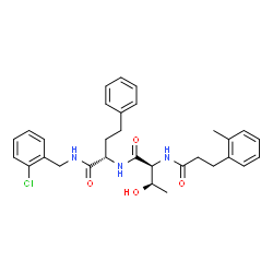 ChemSpider 2D Image | N-{(2S)-1-[(2-Chlorobenzyl)amino]-1-oxo-4-phenyl-2-butanyl}-N~2~-[3-(2-methylphenyl)propanoyl]-L-threoninamide | C31H36ClN3O4
