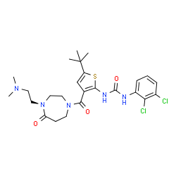 ChemSpider 2D Image | 1-[5-Tert-Butyl-3-({4-[2-(Dimethylamino)ethyl]-5-Oxo-1,4-Diazepan-1-Yl}carbonyl)thiophen-2-Yl]-3-(2,3-Dichlorophenyl)urea | C25H33Cl2N5O3S
