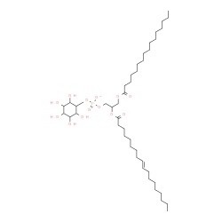 ChemSpider 2D Image | 2-[(9E)-9-Octadecenoyloxy]-3-(palmitoyloxy)propyl 2,3,4,5,6-pentahydroxycyclohexyl phosphate | C43H80O13P