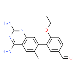 ChemSpider 2D Image | 3-(2,4-Diamino-6-methyl-7-quinazolinyl)-4-ethoxybenzaldehyde | C18H18N4O2
