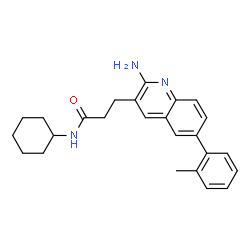 ChemSpider 2D Image | 3-[2-Amino-6-(2-Methylphenyl)quinolin-3-Yl]-N-Cyclohexylpropanamide | C25H29N3O
