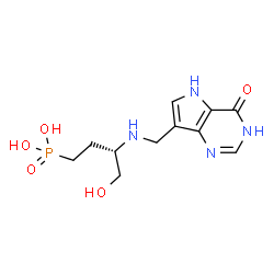 ChemSpider 2D Image | [(3S)-4-Hydroxy-3-{[(4-oxo-4,5-dihydro-1H-pyrrolo[3,2-d]pyrimidin-7-yl)methyl]amino}butyl]phosphonic acid | C11H17N4O5P