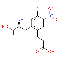 ChemSpider 2D Image | 2-(2-Carboxyethyl)-5-chloro-4-nitro-L-phenylalanine | C12H13ClN2O6