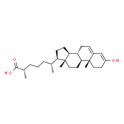 ChemSpider 2D Image | (25S)-3-Hydroxycholesta-3,5-dien-26-oic acid | C27H42O3