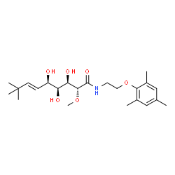 ChemSpider 2D Image | (2R,3R,4S,5R,6E)-3,4,5-Trihydroxy-N-[2-(mesityloxy)ethyl]-2-methoxy-8,8-dimethyl-6-nonenamide | C23H37NO6