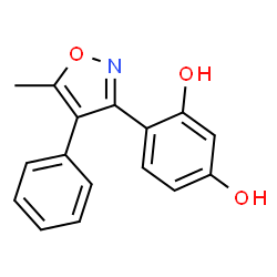 ChemSpider 2D Image | 4-(5-Methyl-4-Phenylisoxazol-3-Yl)benzene-1,3-Diol | C16H13NO3