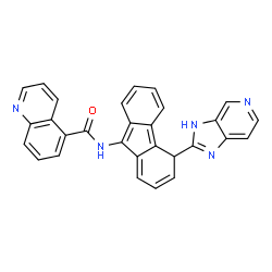 ChemSpider 2D Image | N-[4-(1H-Imidazo[4,5-c]pyridin-2-yl)-4H-fluoren-9-yl]-5-quinolinecarboxamide | C29H19N5O