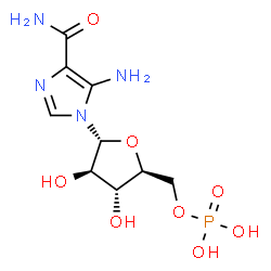 ChemSpider 2D Image | 5-Amino-1-(5-O-phosphono-alpha-L-arabinofuranosyl)-1H-imidazole-4-carboxamide | C9H15N4O8P